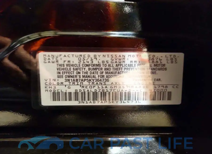 3N1AB7AP5KY364736# 13