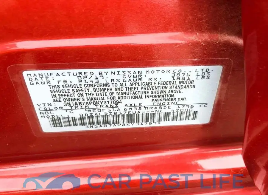 3N1AB7AP8KY317894# 12