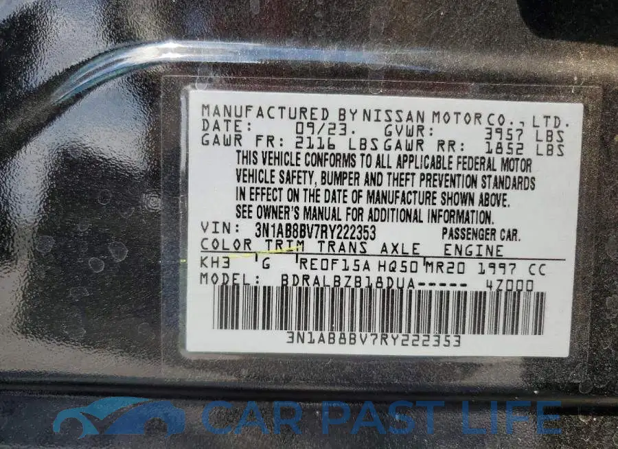 3N1AB8BV7RY222353# 12