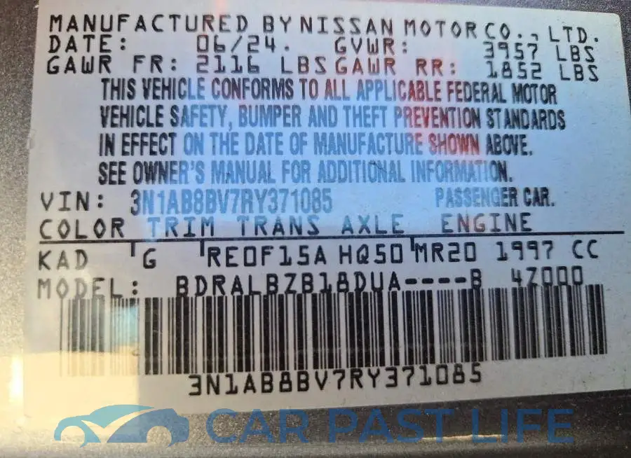 3N1AB8BV7RY371085# 12