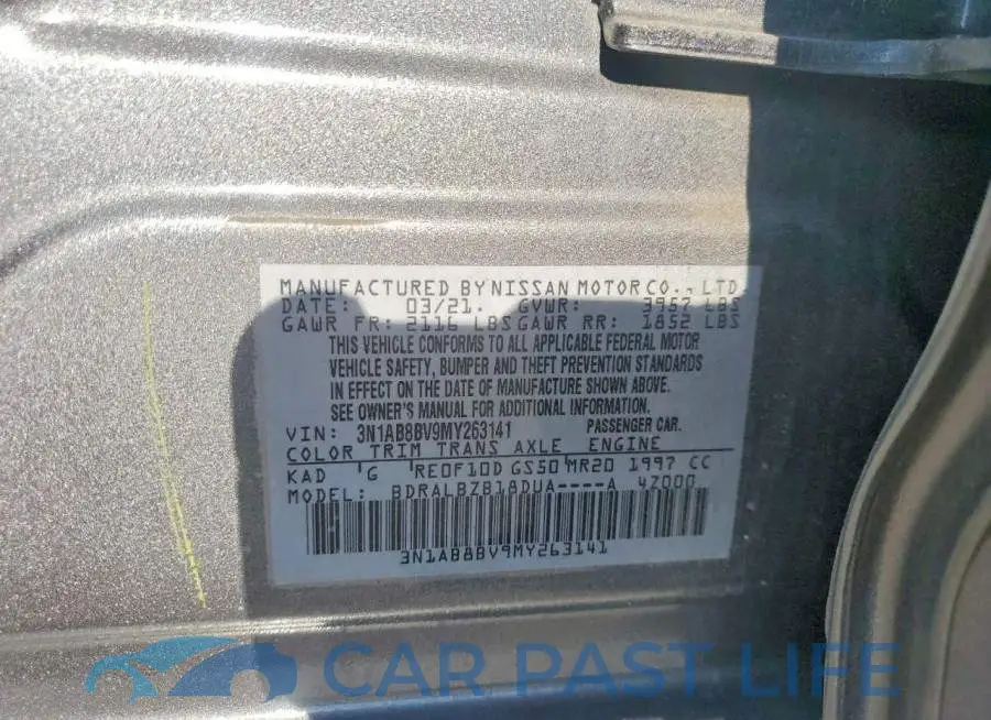 3N1AB8BV9MY263141# 12