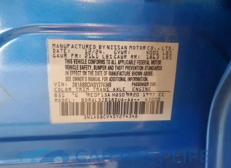 3N1AB8CV4SY274348# 12