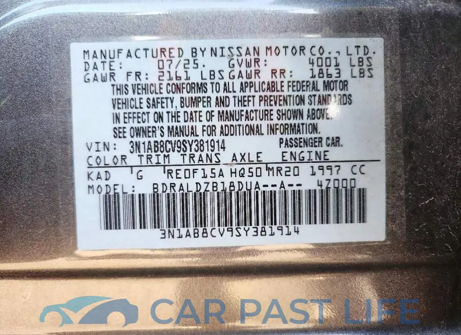 3N1AB8CV9SY381914# 12