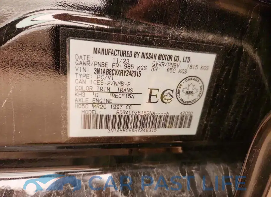 3N1AB8CVXRY248315# 13