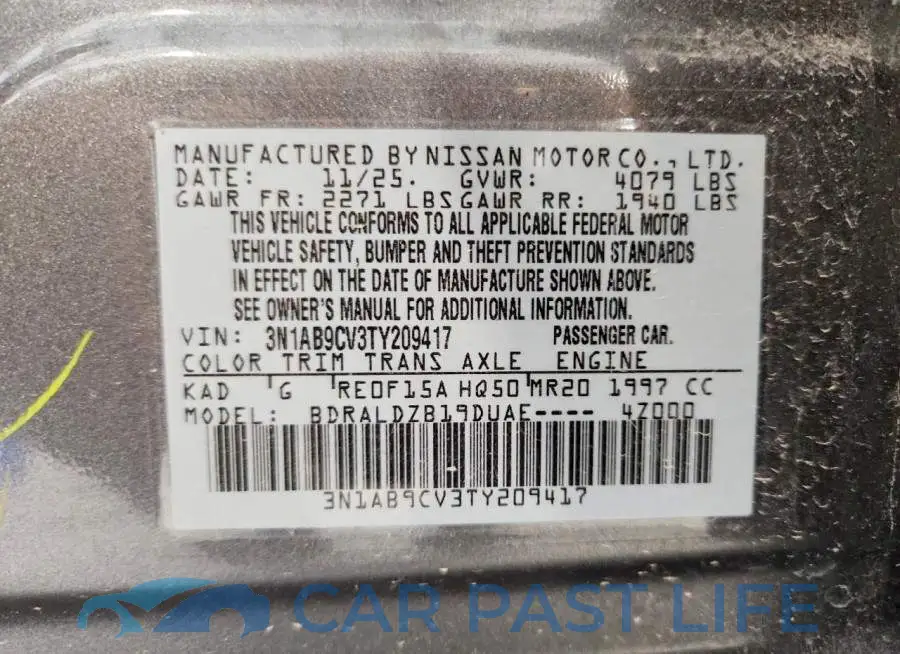 3N1AB9CV3TY209417# 13