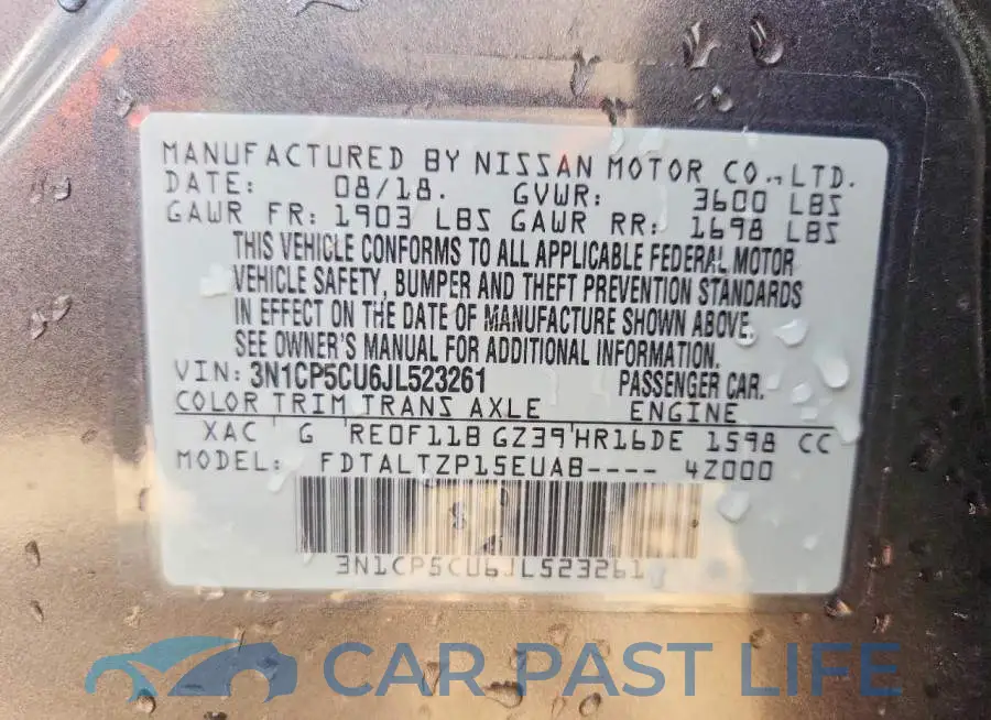 3N1CP5CU6JL523261# 13