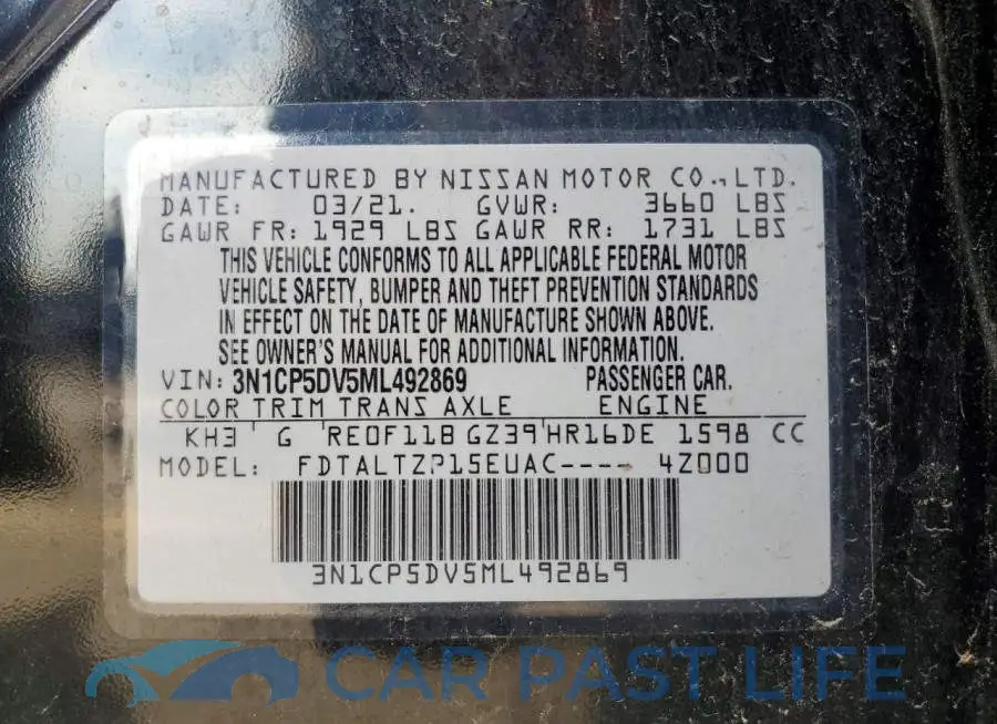 3N1CP5DV5ML492869# 13