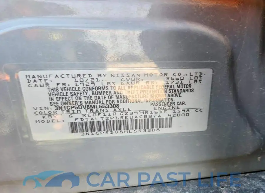 3N1CP5DV8ML553308# 13