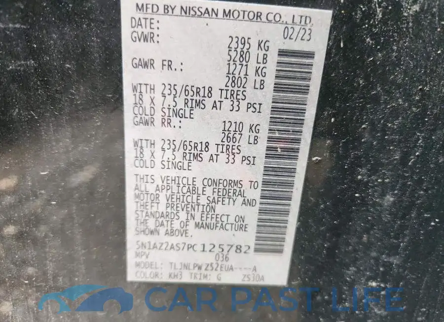 5N1AZ2AS7PC125782# 12