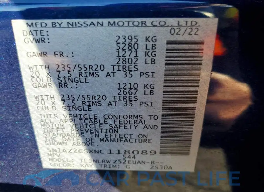 5N1AZ2CSXNC118089# 14