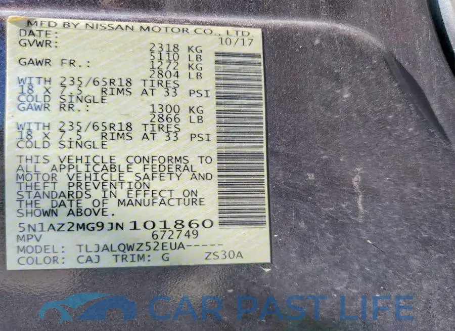 5N1AZ2MG9JN101860# 13