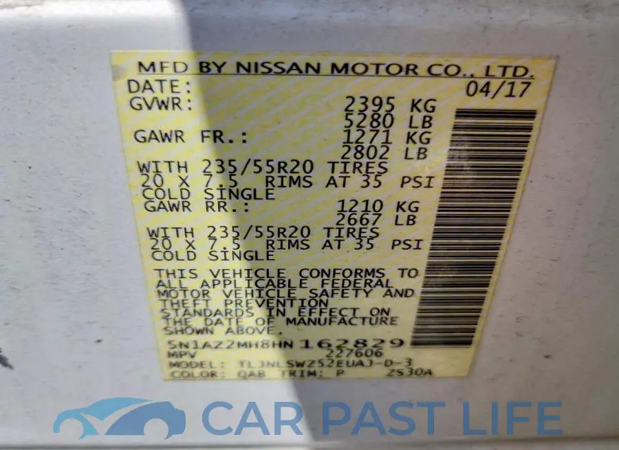 5N1AZ2MH8HN162829# 14