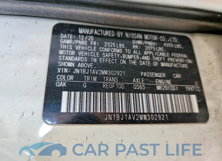 JN1BJ1AV2MW302921# 13