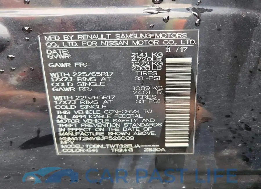 KNMAT2MV8JP526009# 13