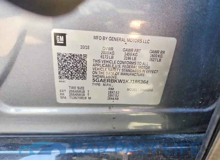 5GAERBKW1KJ186364# 12