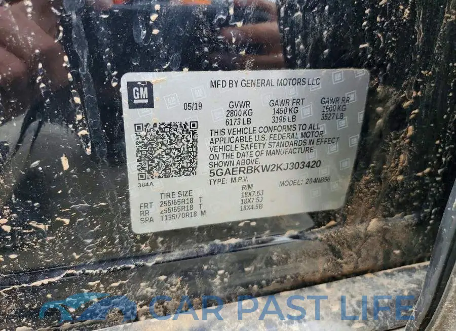 5GAERBKW2KJ303420# 13
