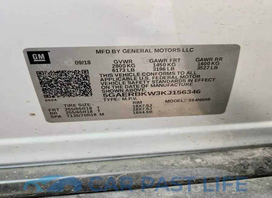5GAERBKW3KJ156346# 13