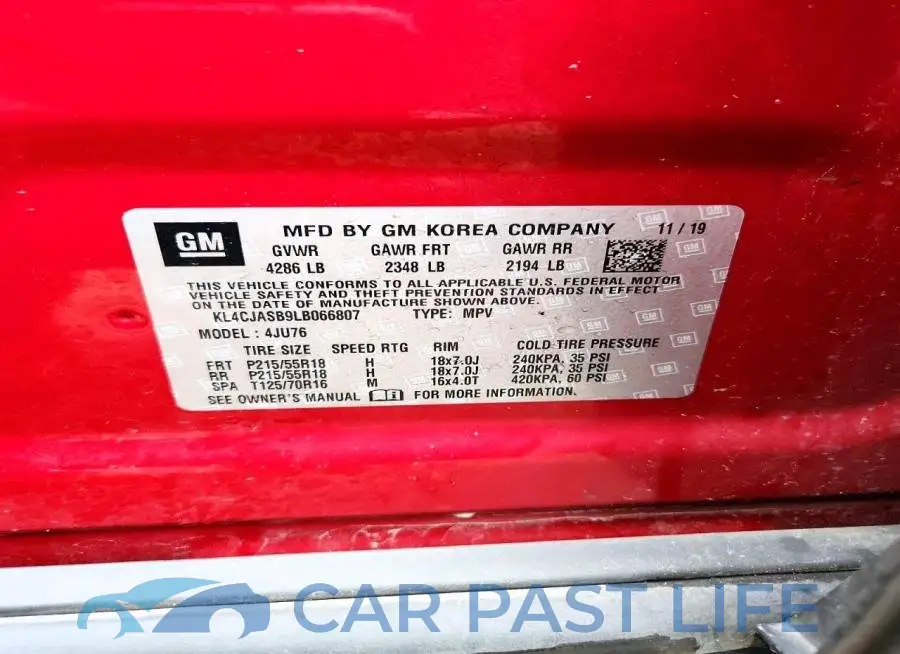 KL4CJASB9LB066807# 12