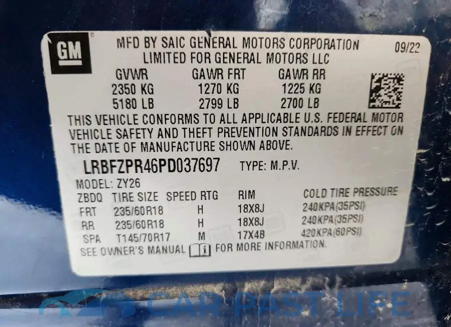 LRBFZPR46PD037697# 13