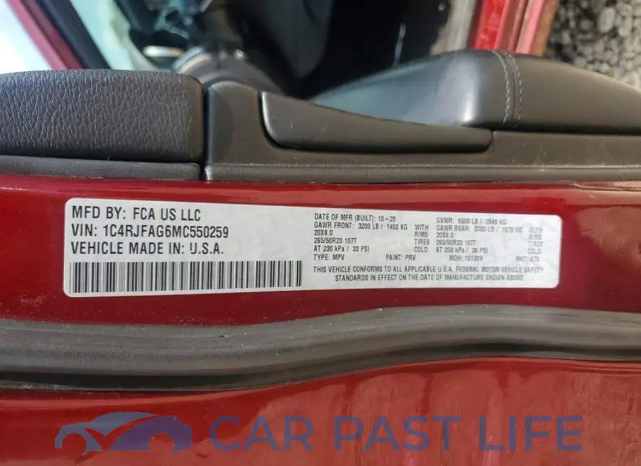 1C4RJFAG6MC550259# 13