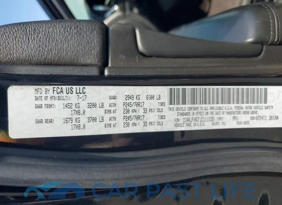 1C4RJFAG7JC111535# 12