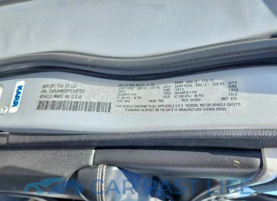 1C4RJHBG0P8749759# 14