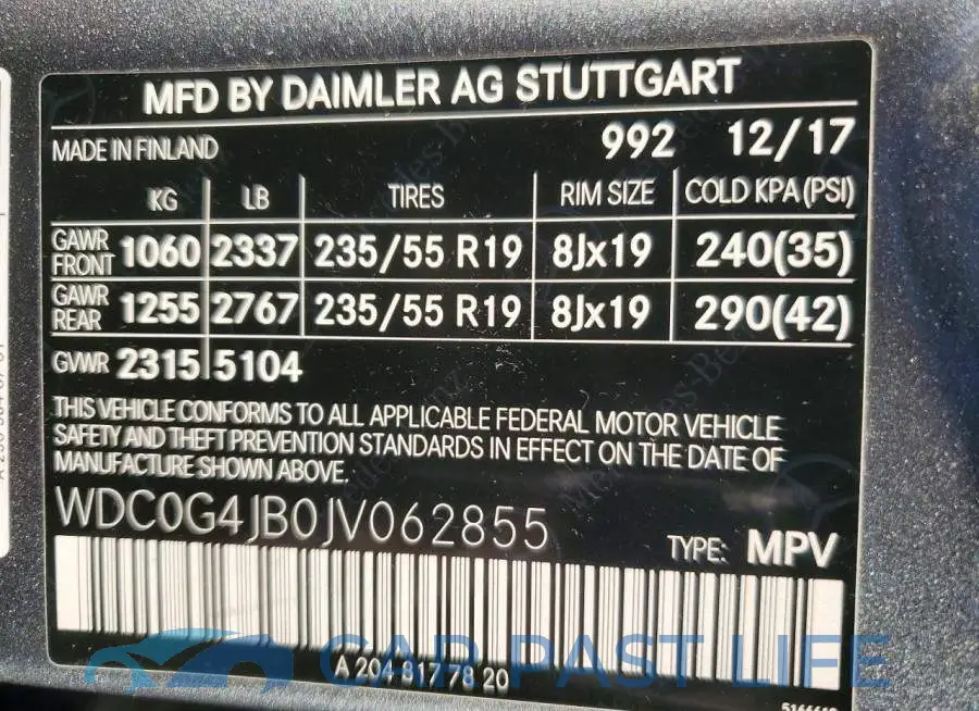 WDC0G4JB0JV062855# 13