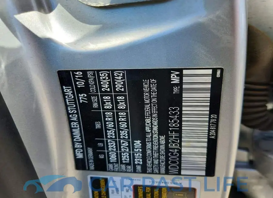 WDC0G4JB2HF185433# 13