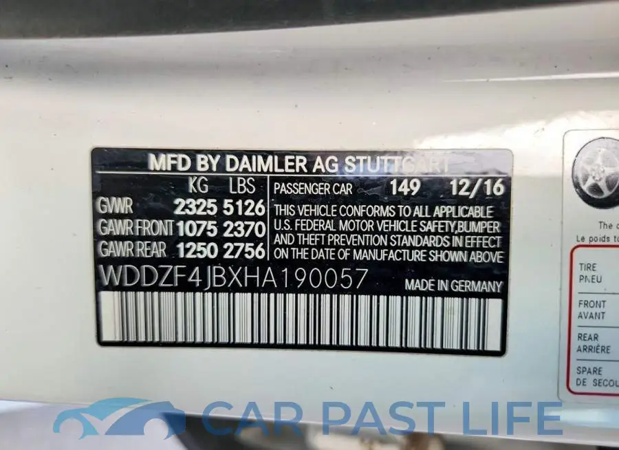 WDDZF4JBXHA190057# 12