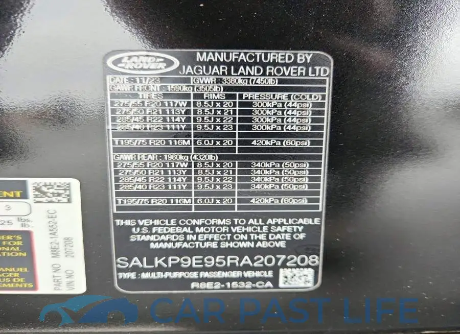SALKP9E95RA207208# 13