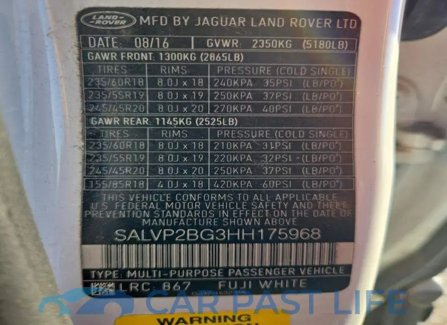SALVP2BG3HH175968# 13