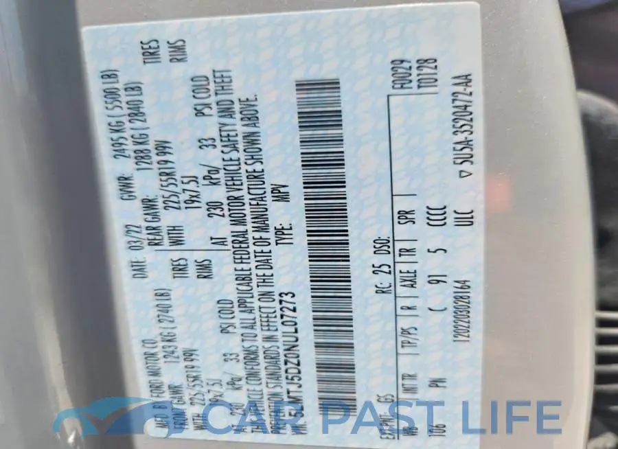 5LMTJ5DZ0NUL07273# 14
