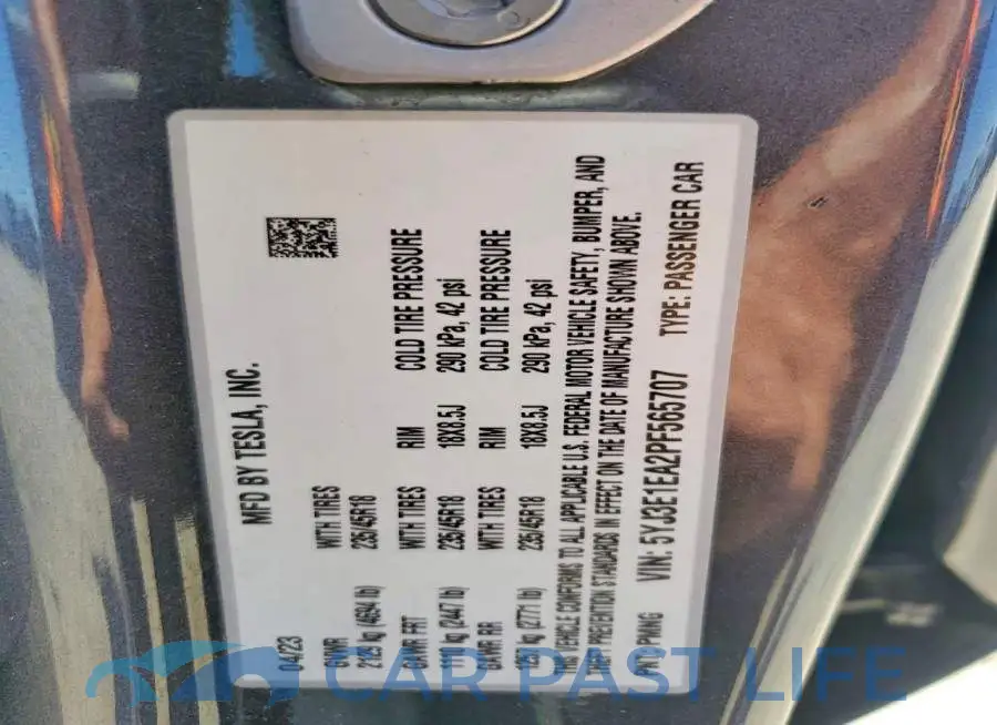 5YJ3E1EA2PF565707# 13