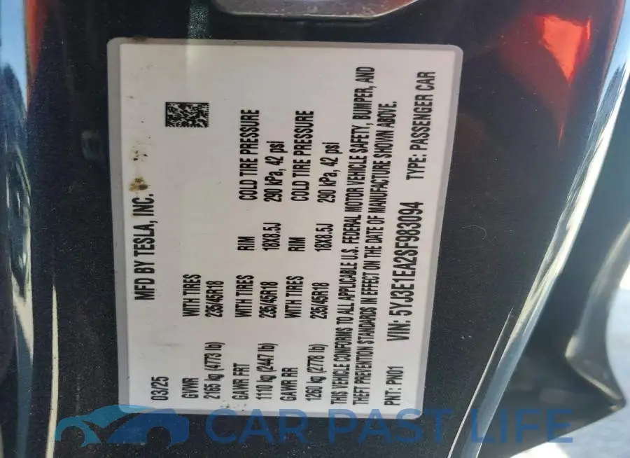 5YJ3E1EA2SF983094# 12