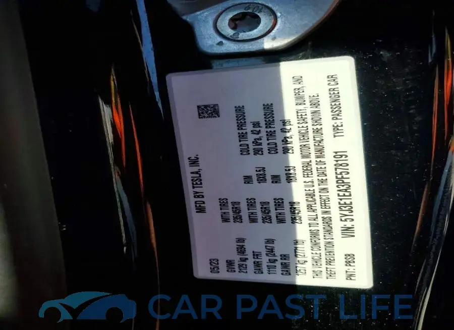 5YJ3E1EA3PF578191# 13