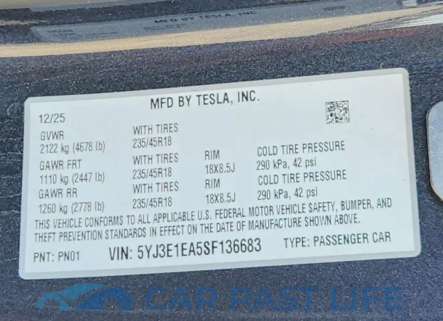 5YJ3E1EA5SF136683# 13