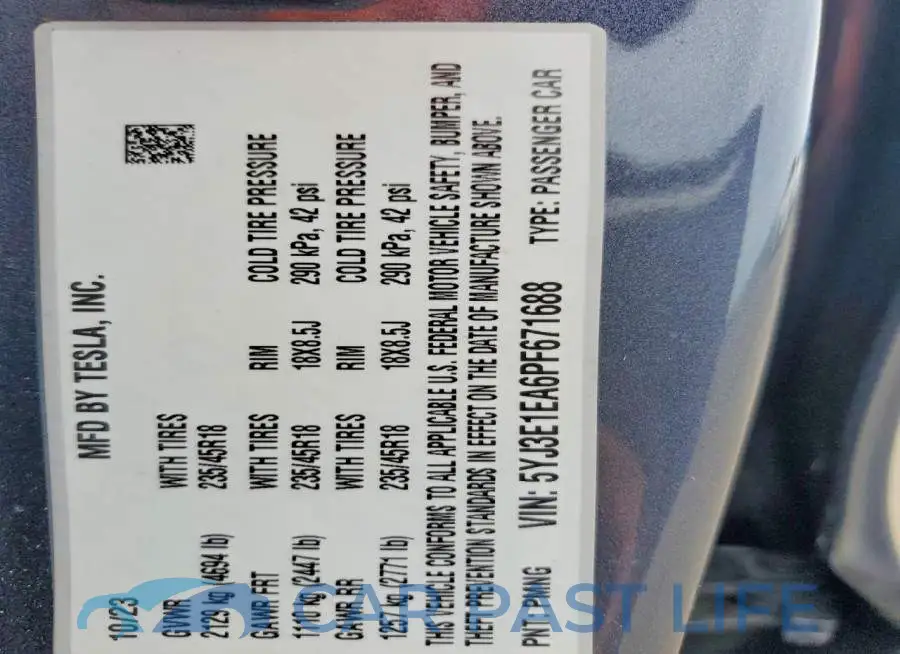 5YJ3E1EA6PF671688# 12