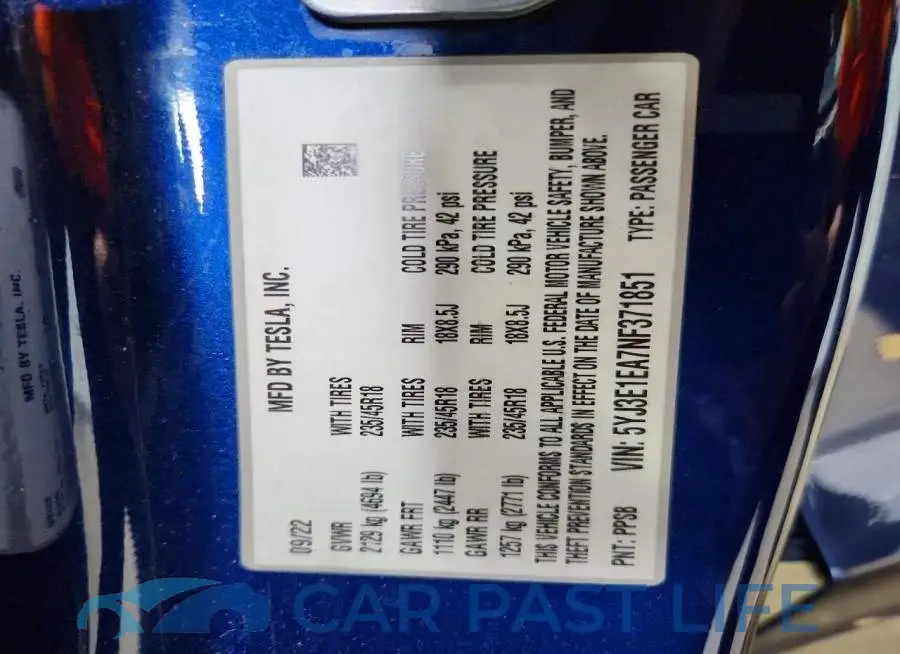 5YJ3E1EA7NF371851# 13
