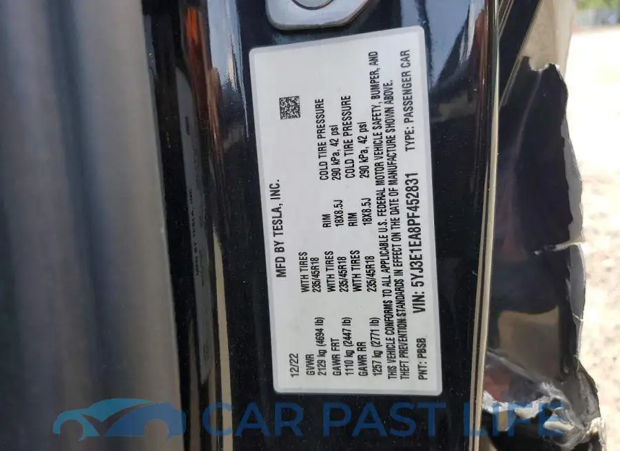 5YJ3E1EA8PF452831# 12