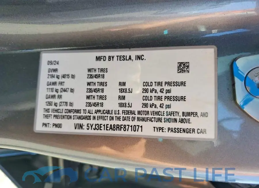 5YJ3E1EA8RF871071# 12