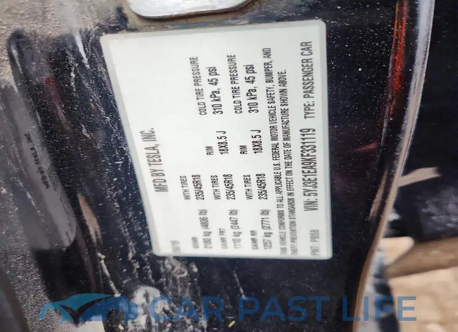 5YJ3E1EA9KF331119# 12