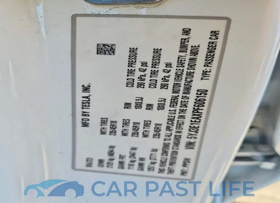 5YJ3E1EAXPF606150# 13