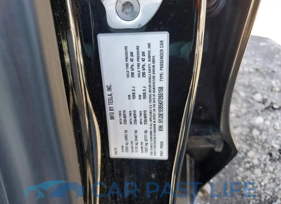 5YJ3E1EB5KF265158# 12