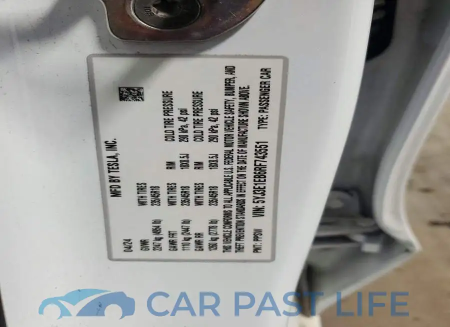 5YJ3E1EB6RF743551# 12