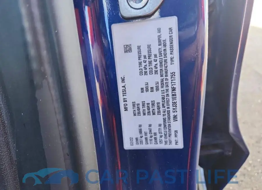 5YJ3E1EB7NF171755# 12
