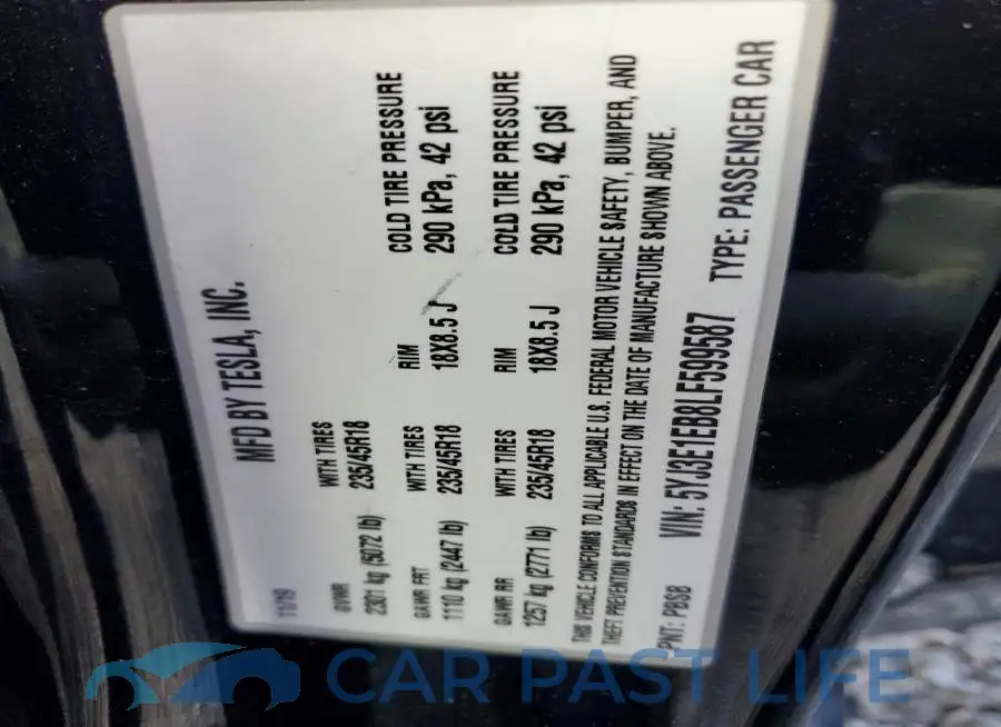 5YJ3E1EB8LF599587# 13