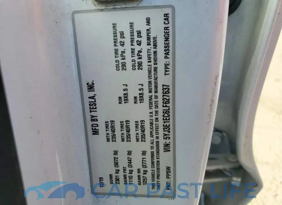 5YJ3E1EC6LF627637# 12