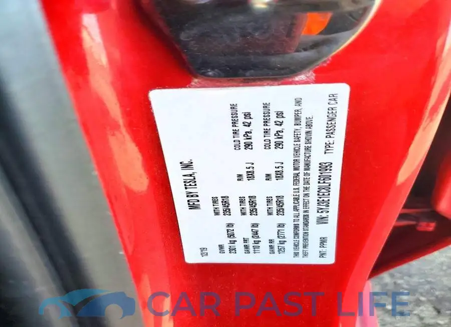 5YJ3E1EC8LF601993# 12