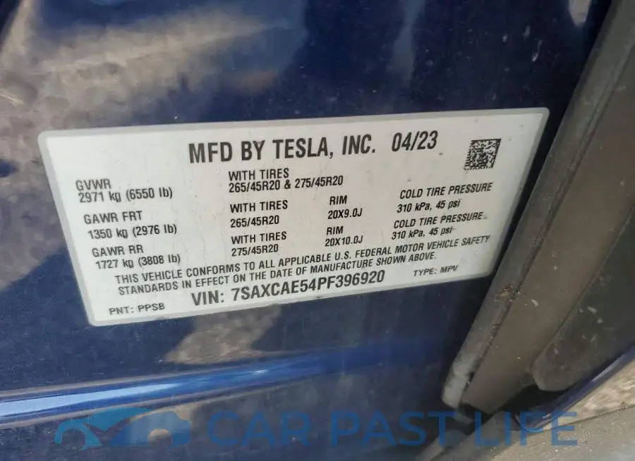 7SAXCAE54PF396920# 12