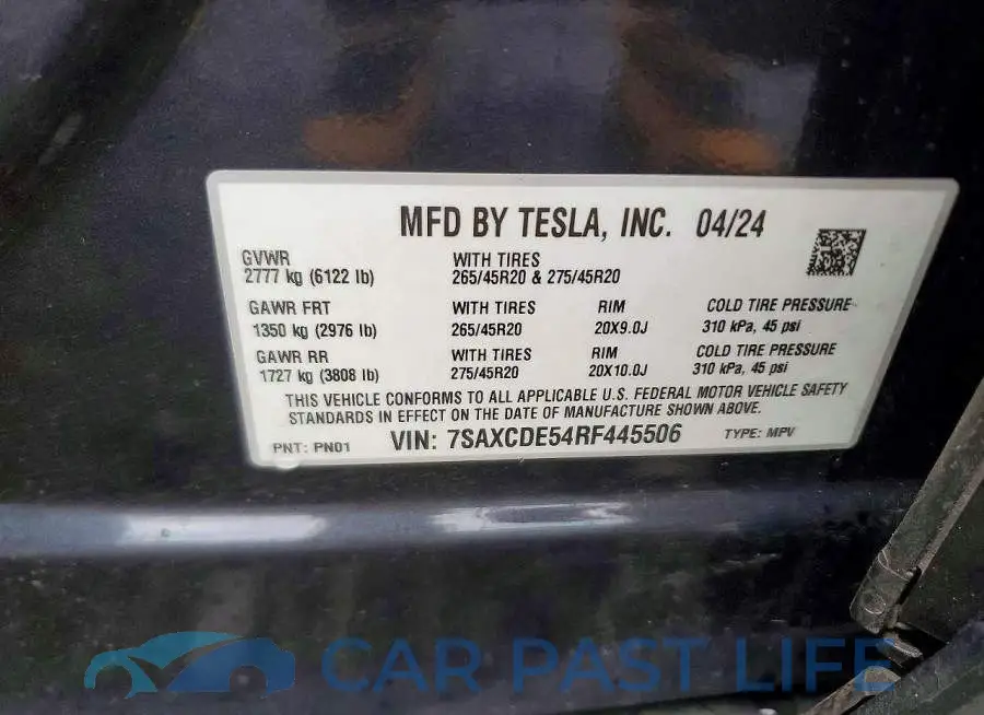 7SAXCDE54RF445506# 12